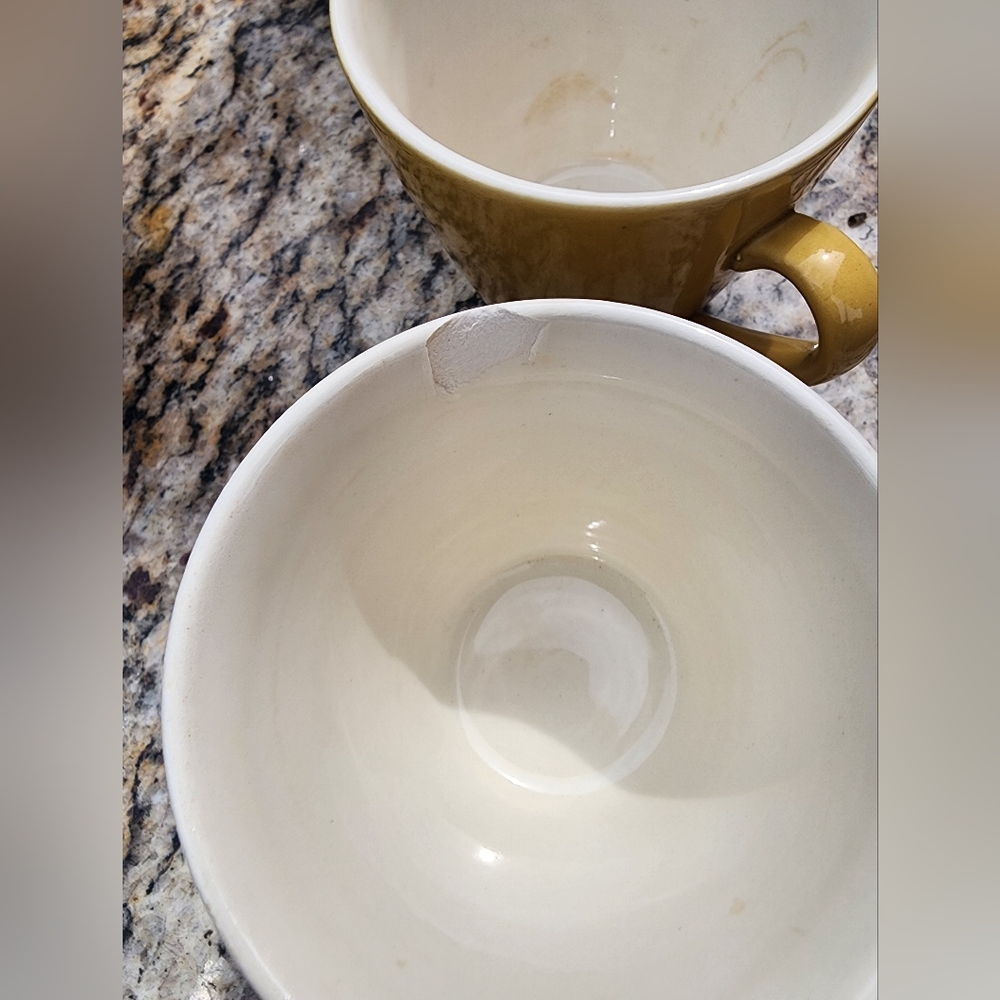 Sheffield Ironstone 70s Yellow Coffee Tea Pot W/ Creamer Cup, Sugar Bowl, & Cups - Picture 11 of 13